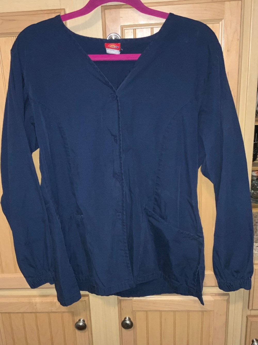 Women’s blue long sleeve scrub jacket preowned